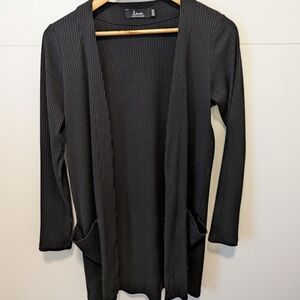 Louve Black Open Cardigan, XS